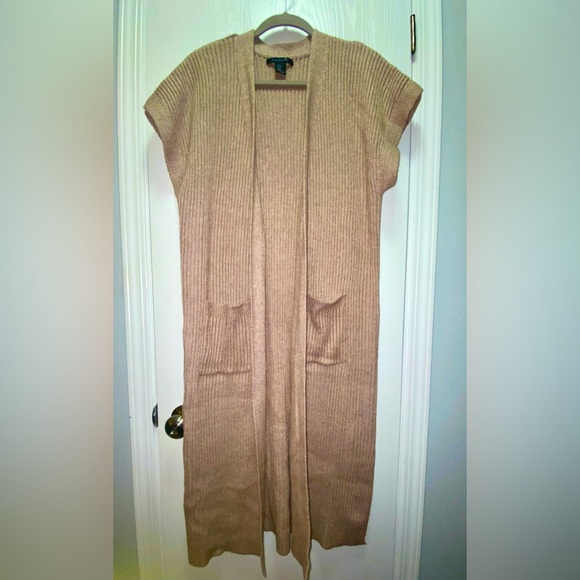 NWOT Tahari Extra Long Short Sleeve Knit Cardigan - New Without Tags - Picture 2 of 4